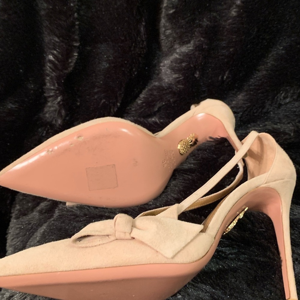 Aquazzura PARISIENNE BOW SUEDE PUMPS - Picture 5 of 15